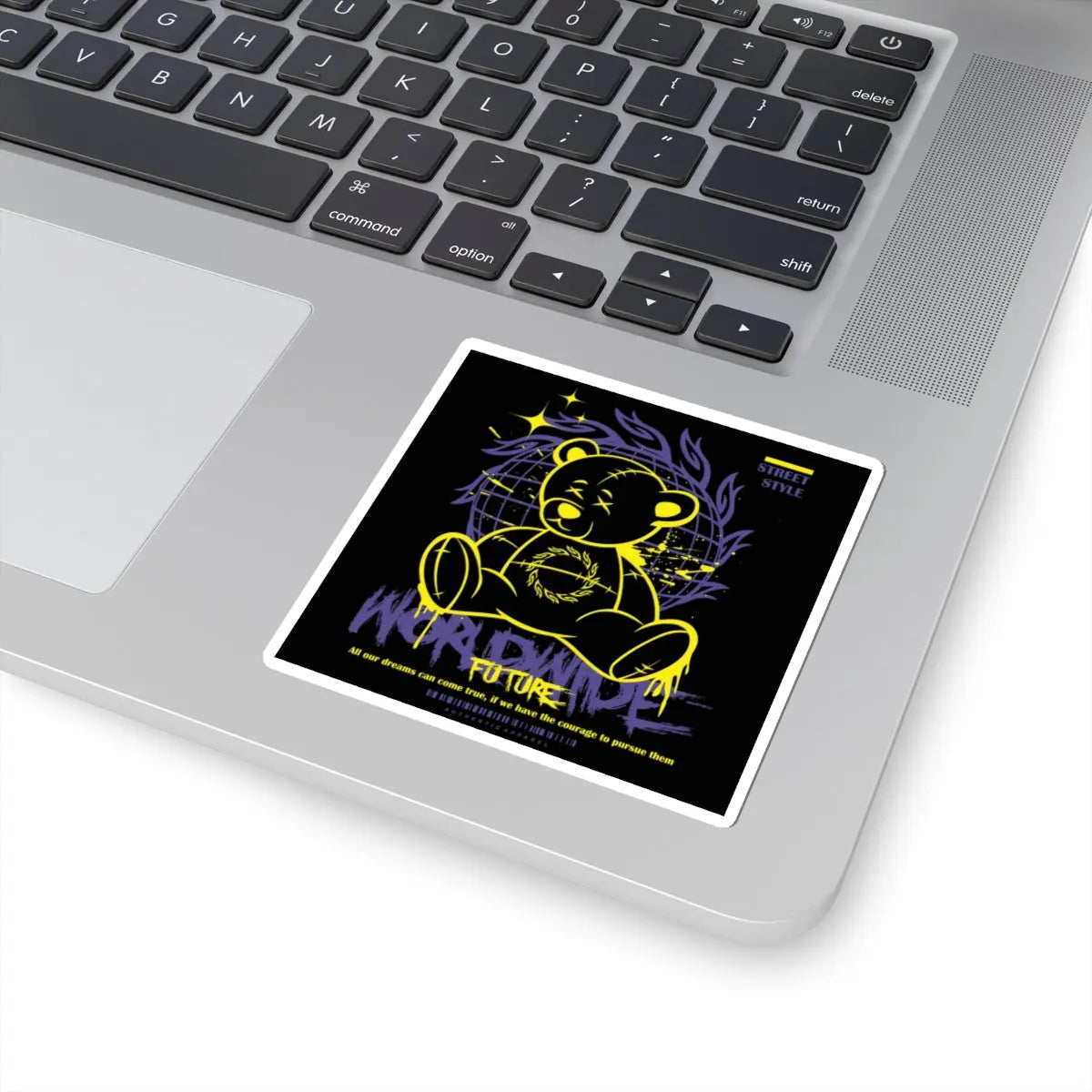 Street Style Bear Kiss-Cut Stickers | Trendy Decor, Laptop Stickers, Inspirational Art, Playful Gift, Future Vibe