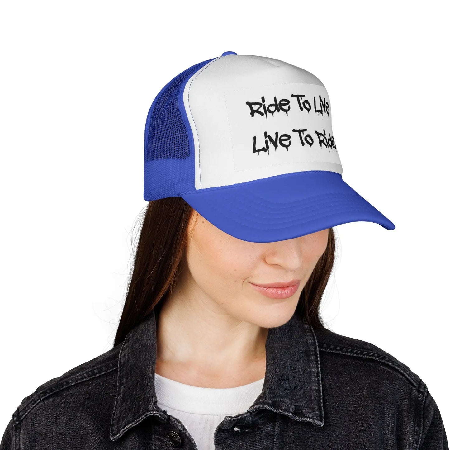 Ride To Live Trucker Cap, Perfect for Bikers, Outdoor Adventures, Gifts for Riders, Casual Wear, Adjustable Women's Men's Hat