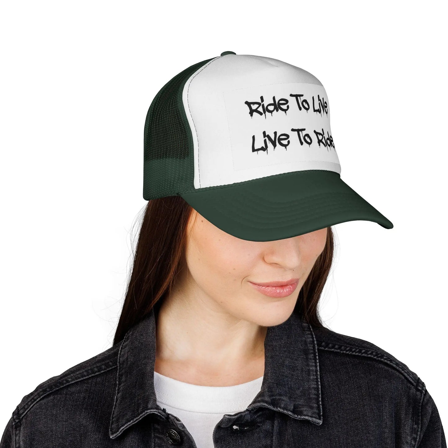 Ride To Live Trucker Cap, Perfect for Bikers, Outdoor Adventures, Gifts for Riders, Casual Wear, Adjustable Women's Men's Hat