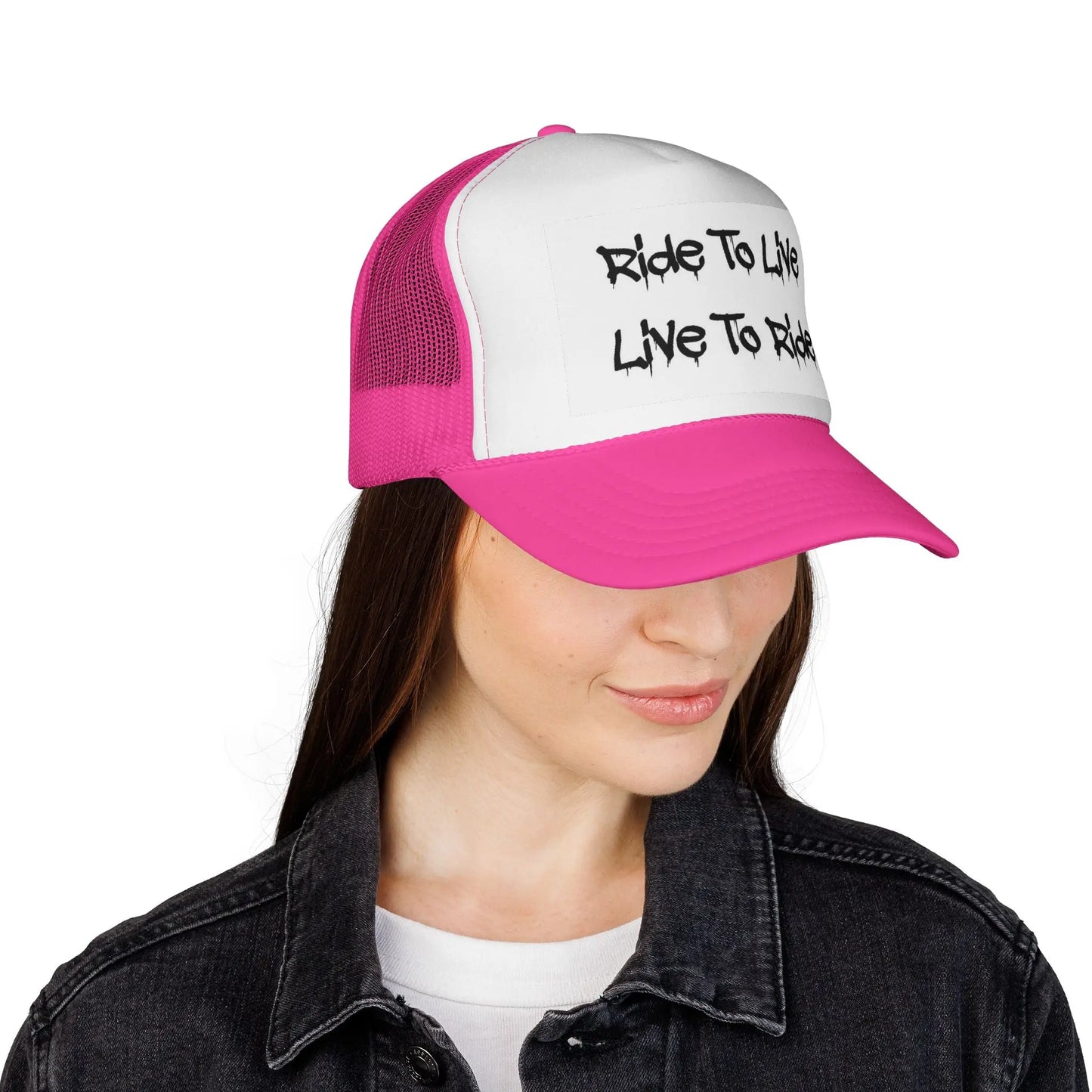 Ride To Live Trucker Cap, Perfect for Bikers, Outdoor Adventures, Gifts for Riders, Casual Wear, Adjustable Women's Men's Hat