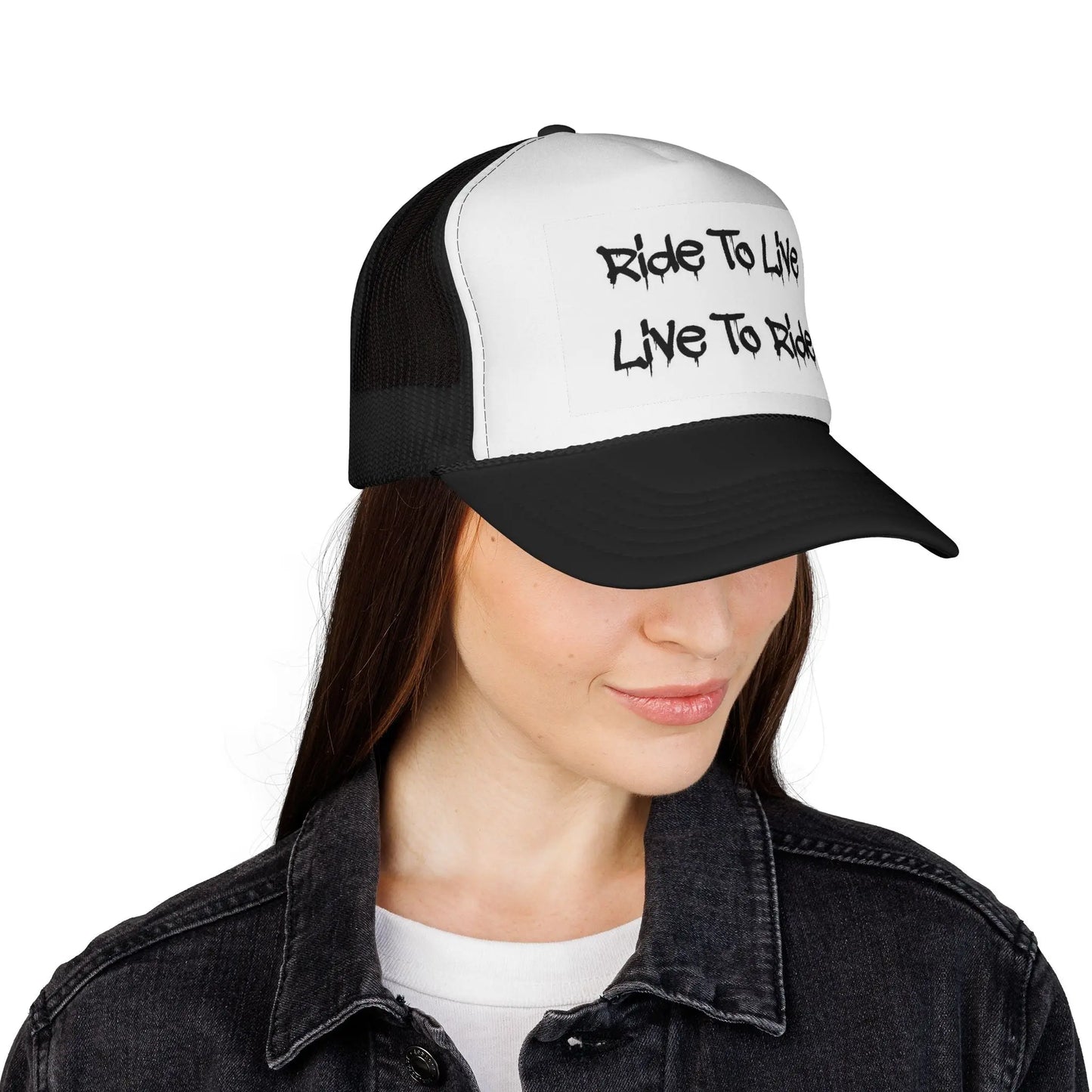 Ride To Live Trucker Cap, Perfect for Bikers, Outdoor Adventures, Gifts for Riders, Casual Wear, Adjustable Women's Men's Hat