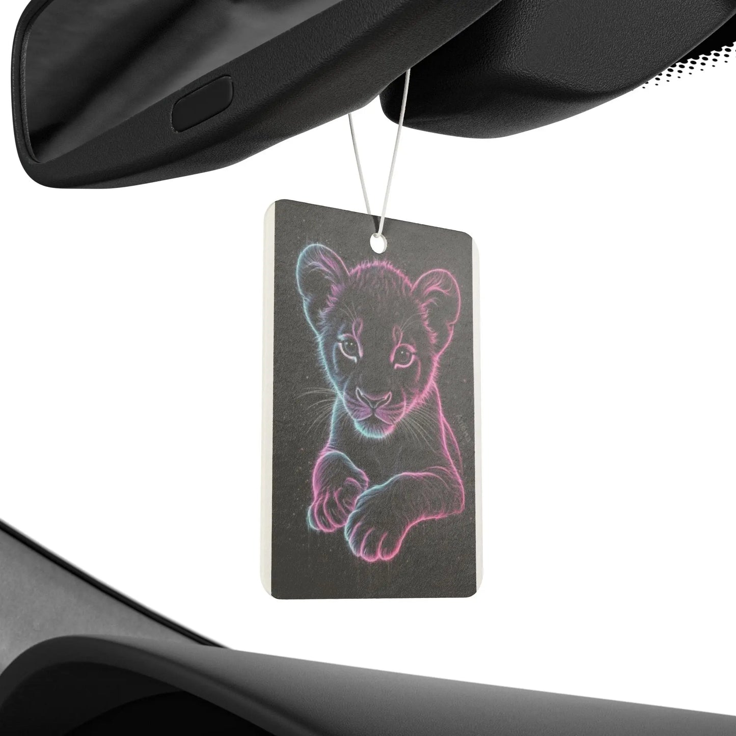 Neon Lion Car Air Freshener, Cute Animal Decor, Unique Gift, Auto Accessories, Car Fragrance, Jungle Theme Home