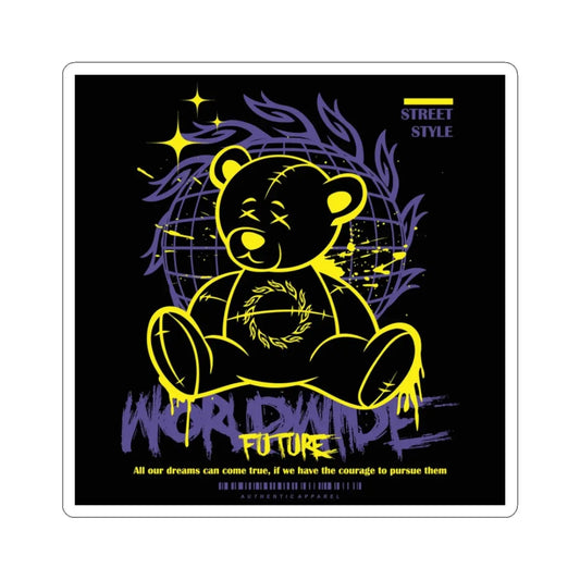 Street Style Bear Kiss-Cut Stickers | Trendy Decor, Laptop Stickers, Inspirational Art, Playful Gift, Future Vibe