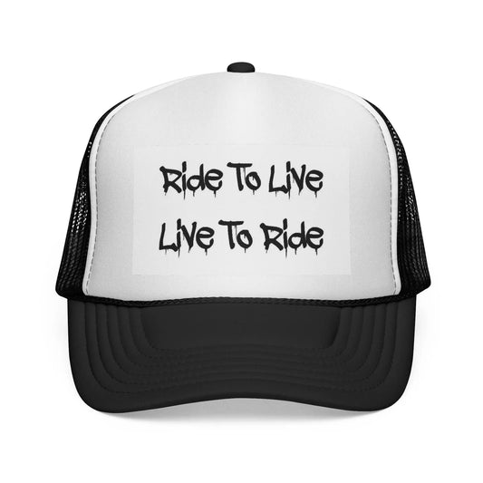 Ride To Live Trucker Cap, Perfect for Bikers, Outdoor Adventures, Gifts for Riders, Casual Wear, Adjustable Women's Men's Hat